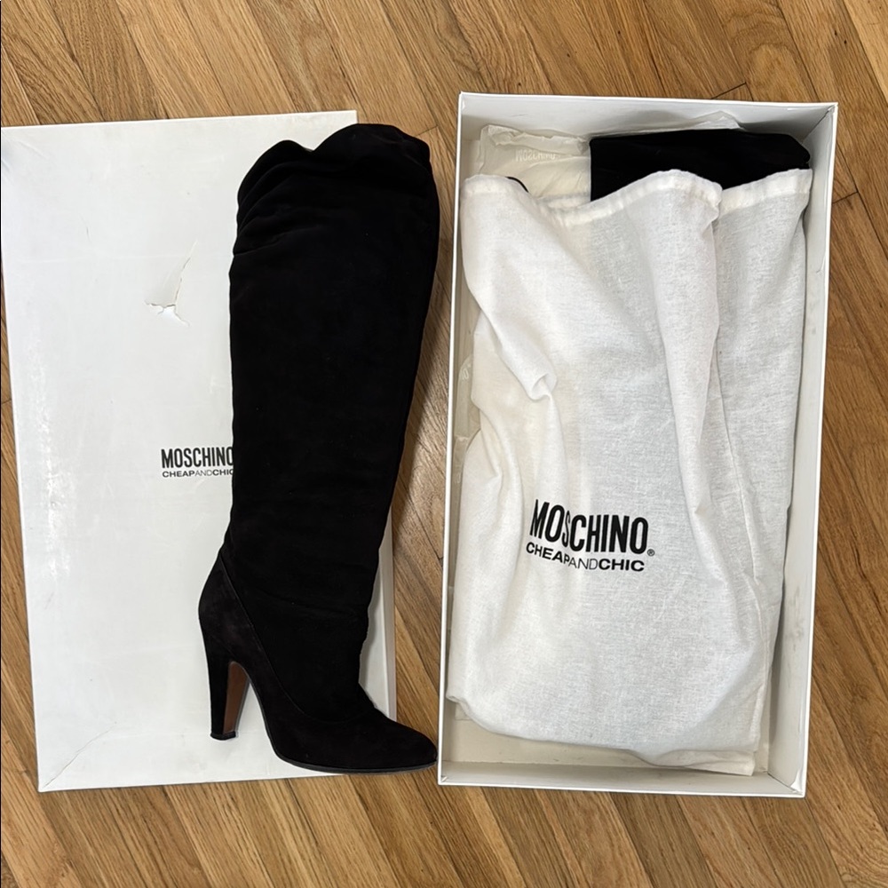 Moschino Black Over-the-Knee Boots